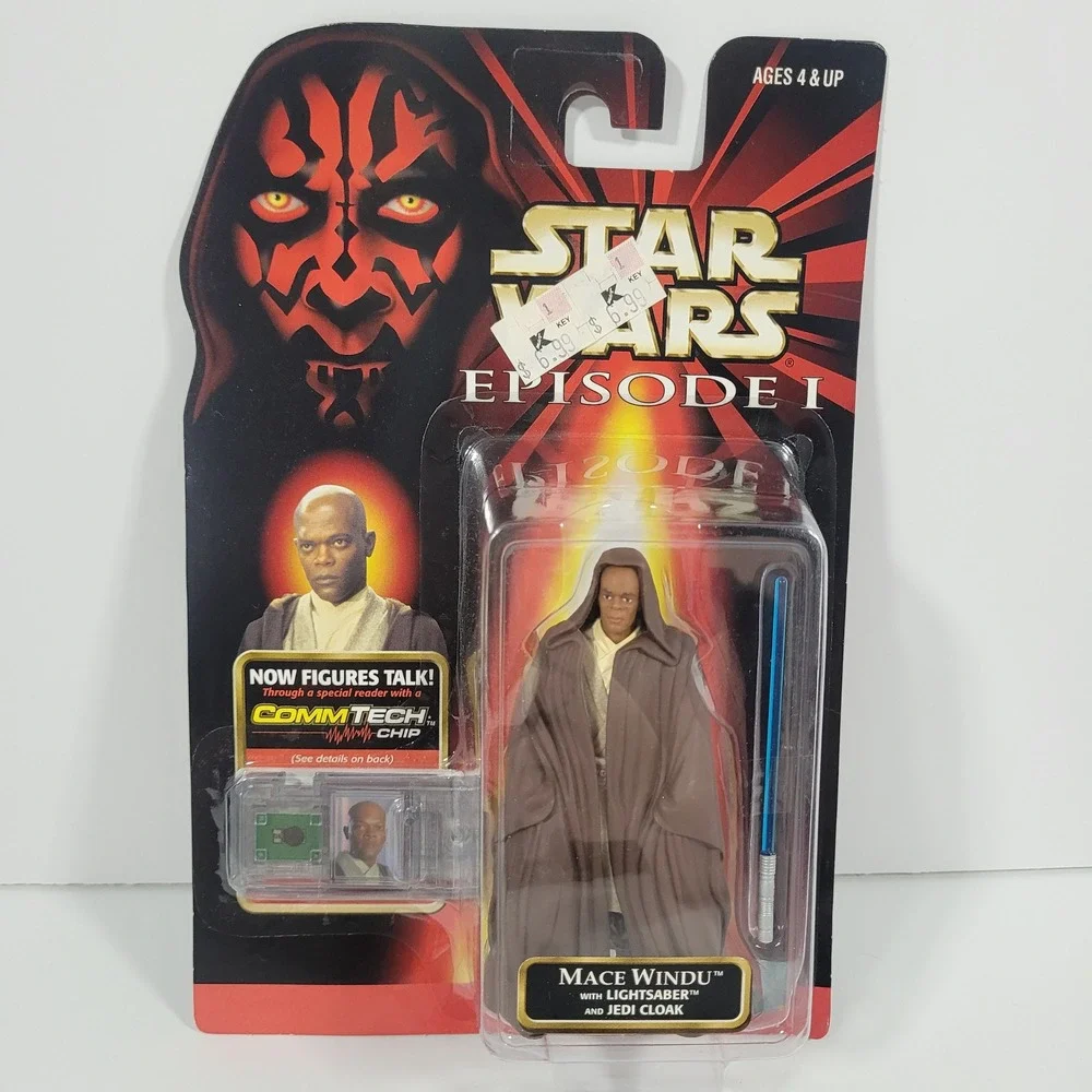 Star Wars Episode I Mace Windu Action Figure CommTech Chip Hasbro 1998 New